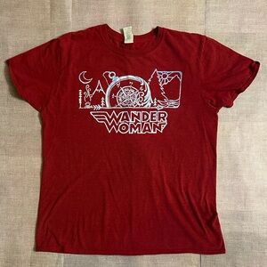 Wander Woman Short-Sleeved Red Crewneck T-Shirt, Size L